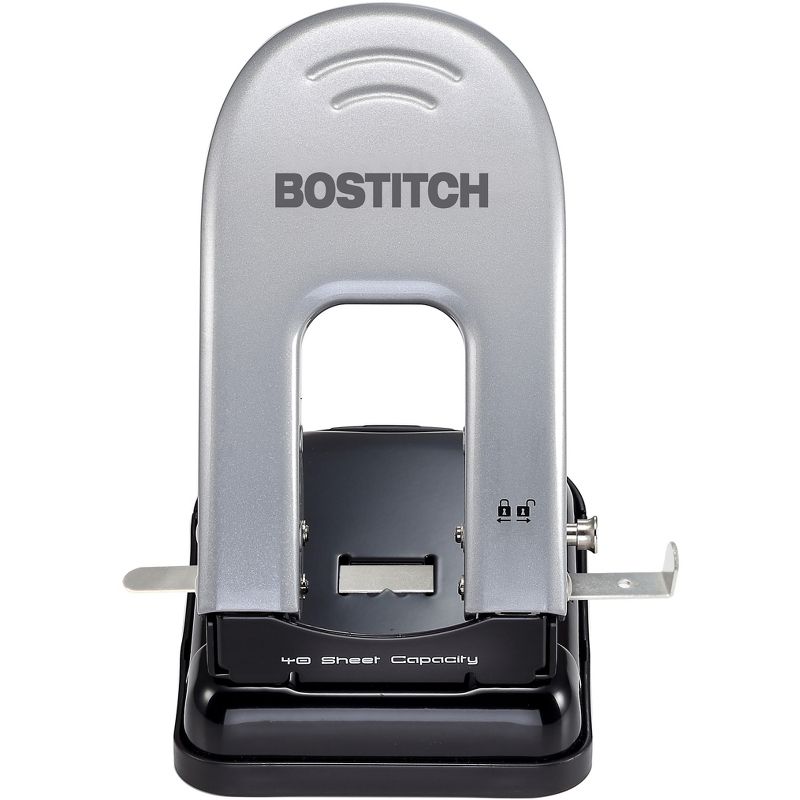 Paperpro-Bostitch inDULGE Two-Hole Punch 40-Sheet Capacity Black/Silver 2340