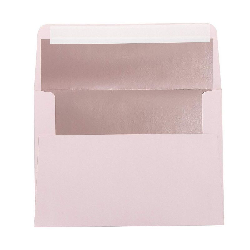 50-Pack A7 Invitation Envelopes for 5x7 Cards with Rose Gold Foil Lining for Announcement & Wedding, Blush Pink