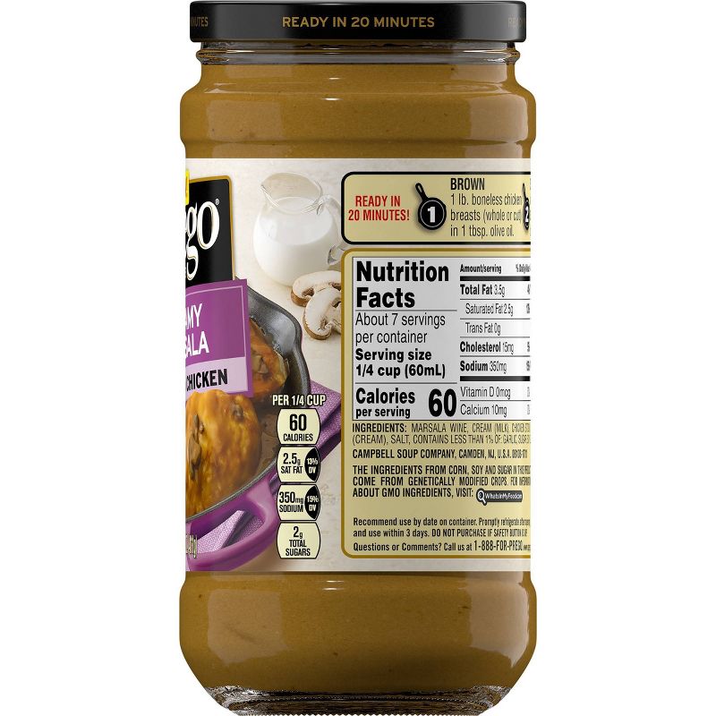 Prego Cooking Sauce Cream Marsala - 14.5oz