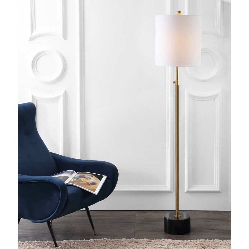 66" Metal Crosby Adjustable Height Floor Lamp (Includes LED Light Bulb) Gold - JONATHAN Y