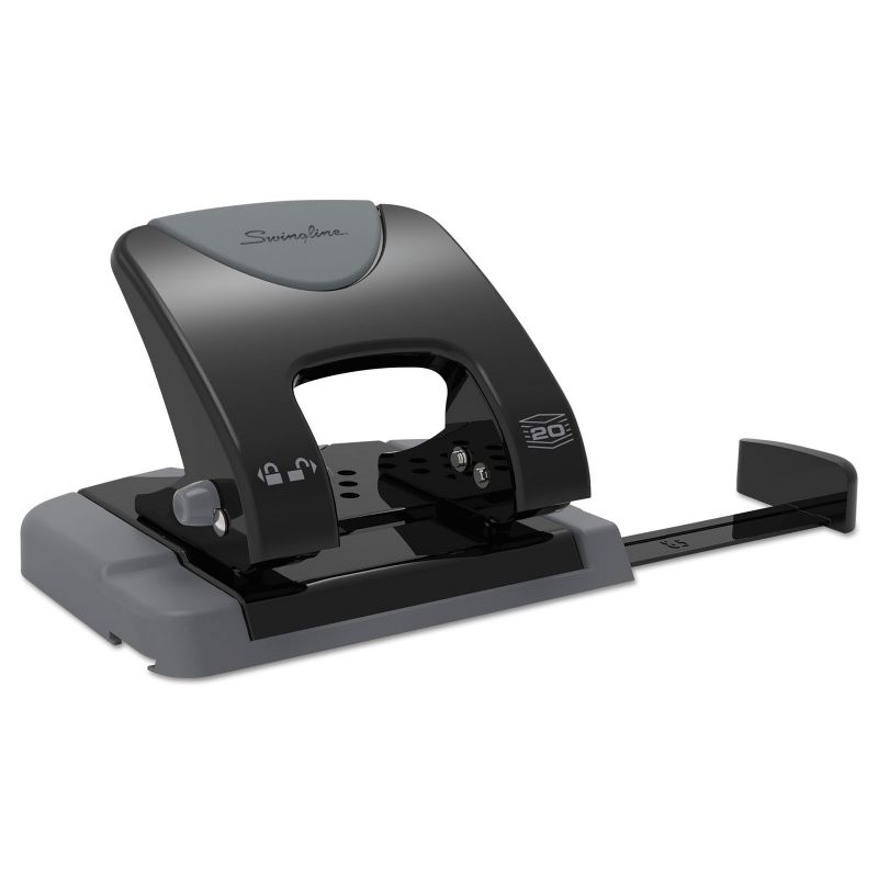 Swingline 20-Sheet SmartTouch Two-Hole Punch 9/32" Holes Black/Gray 74135