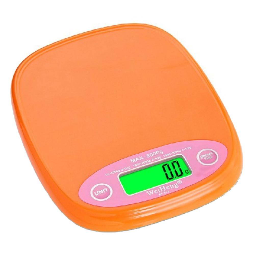 Digital Kitchen Scale 3kg 0.2g Food Diet Postal Granm Weight Balance   orange