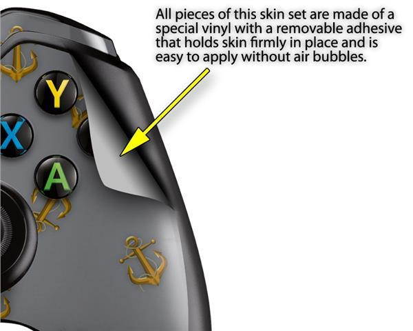 Anchors Away Gray - Holiday Bundle Decal Style Skin Set fits XBOX One Console, Kinect and 2 Controllers (XBOX SYSTEM SOLD SEPARATELY)