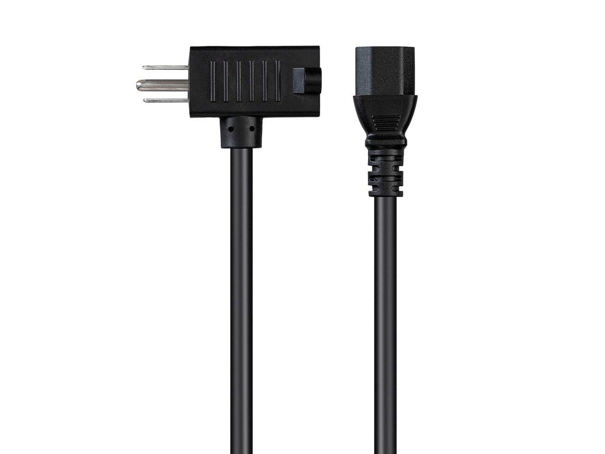 Monoprice Piggyback Extension Cord - 6 Feet - Black | NEMA 5-15P/R to IEC 60320 C13, 16AWG, 13A, SJT, 125V