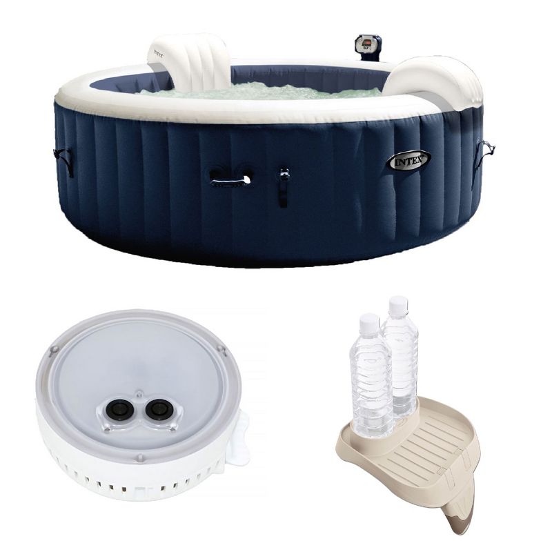 Intex PureSpa 4 Person HotTub, Multi-Colored LED Light & Attachable Cup Holder