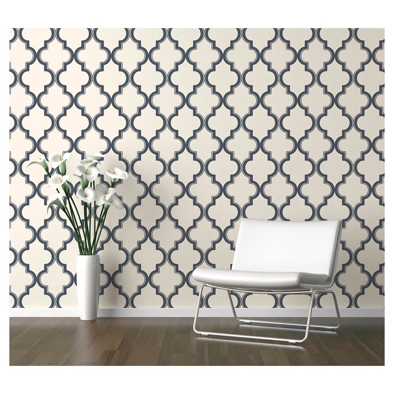 Devine Color Cable Stitch Peel & Stick Wallpaper Navy/Cream