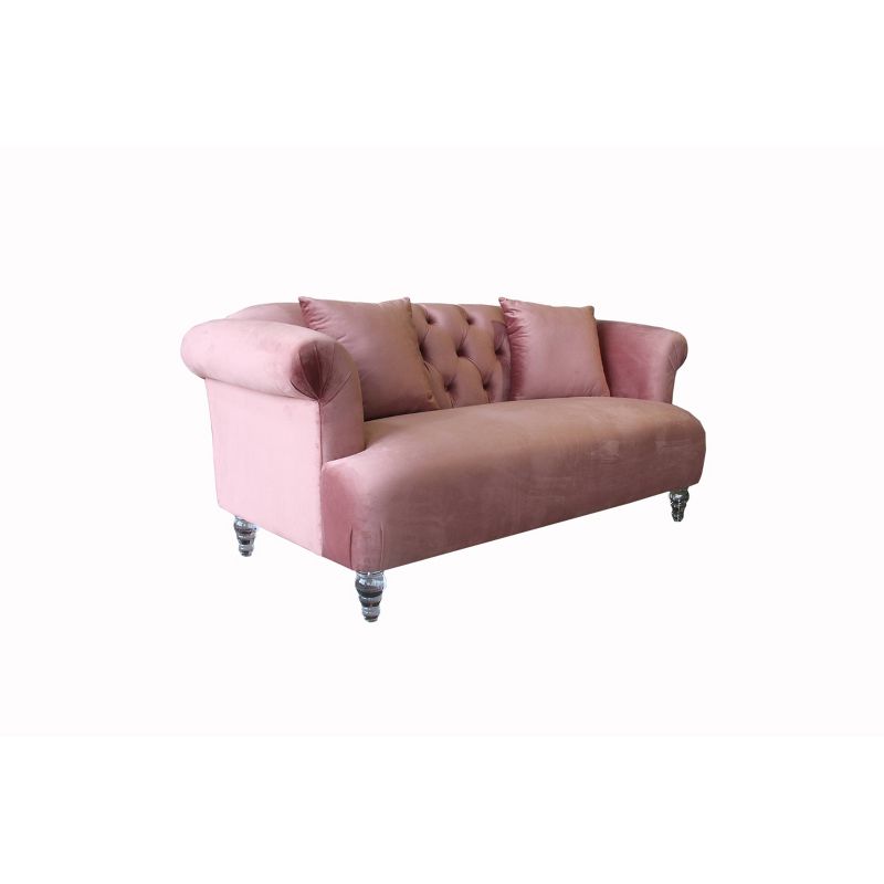 Elegance Contemporary Loveseat Sofa Blush/Acrylic - Armen Living