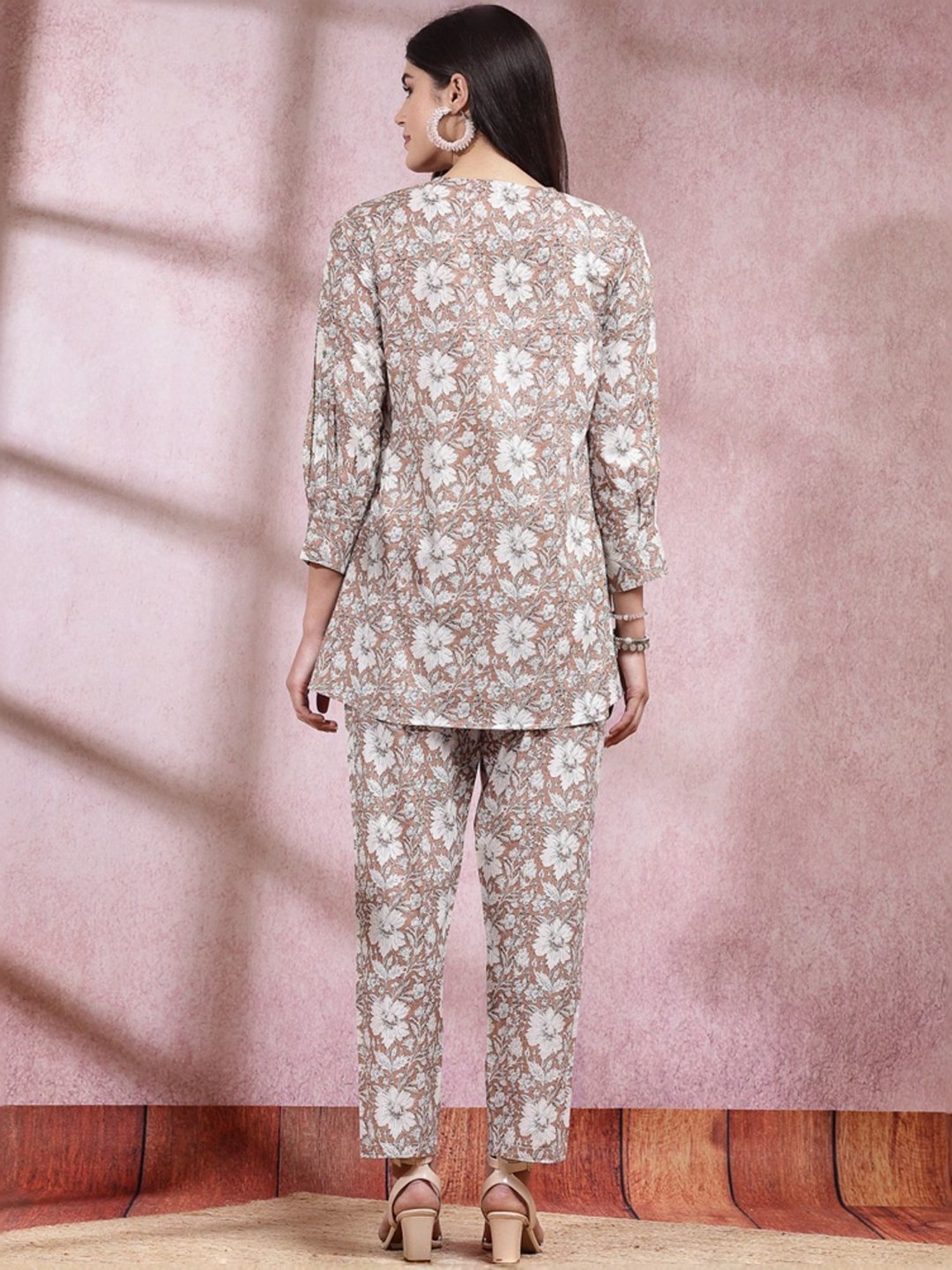 Melon by PlusS Blue Printed Shirt Pant Set