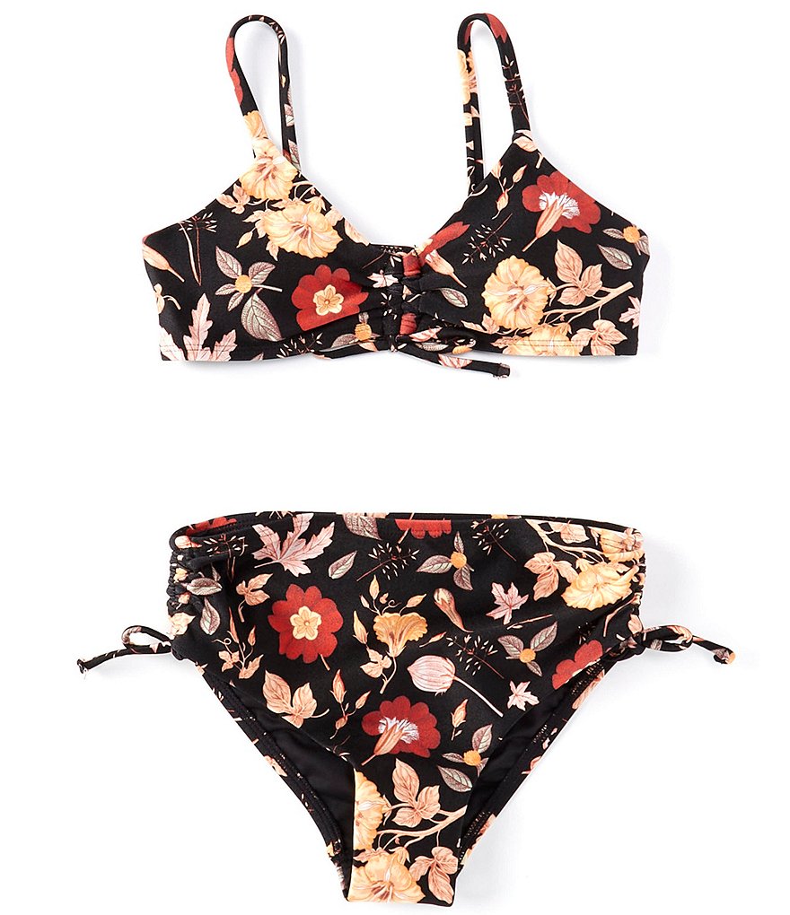 Chelsea & Violet Big Girls 7-16 Floral Cinch Two-Piece Swimsuit