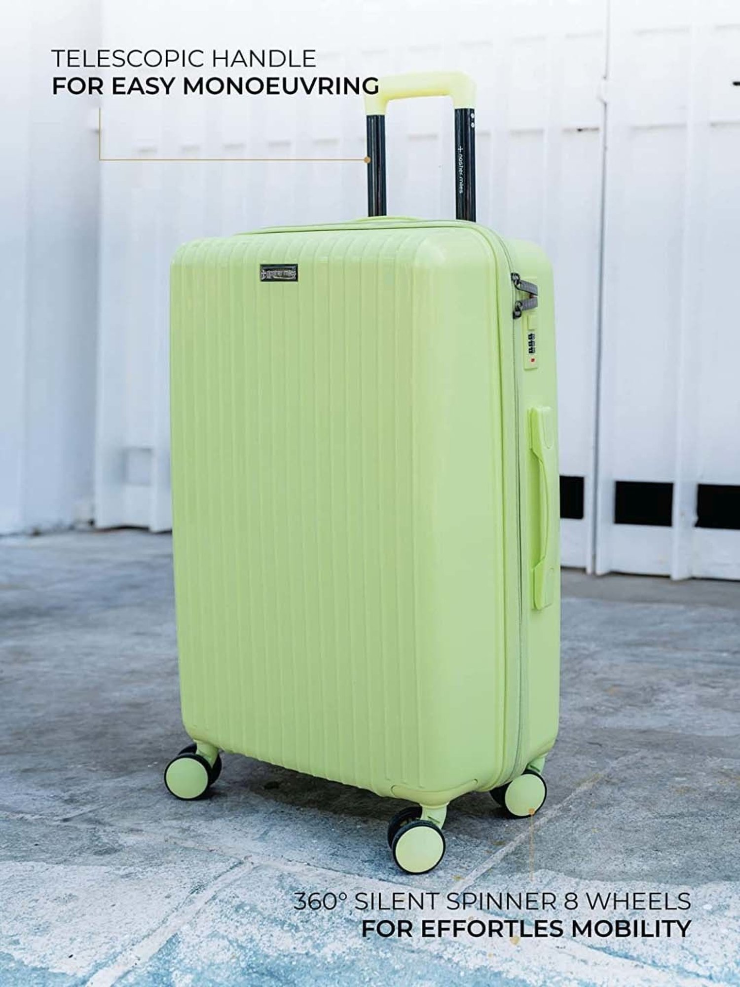 Nasher Miles Pondicherry Hard-side Polypropylene Cabin Lime Yellow 20 inch |55cm Trolley bag