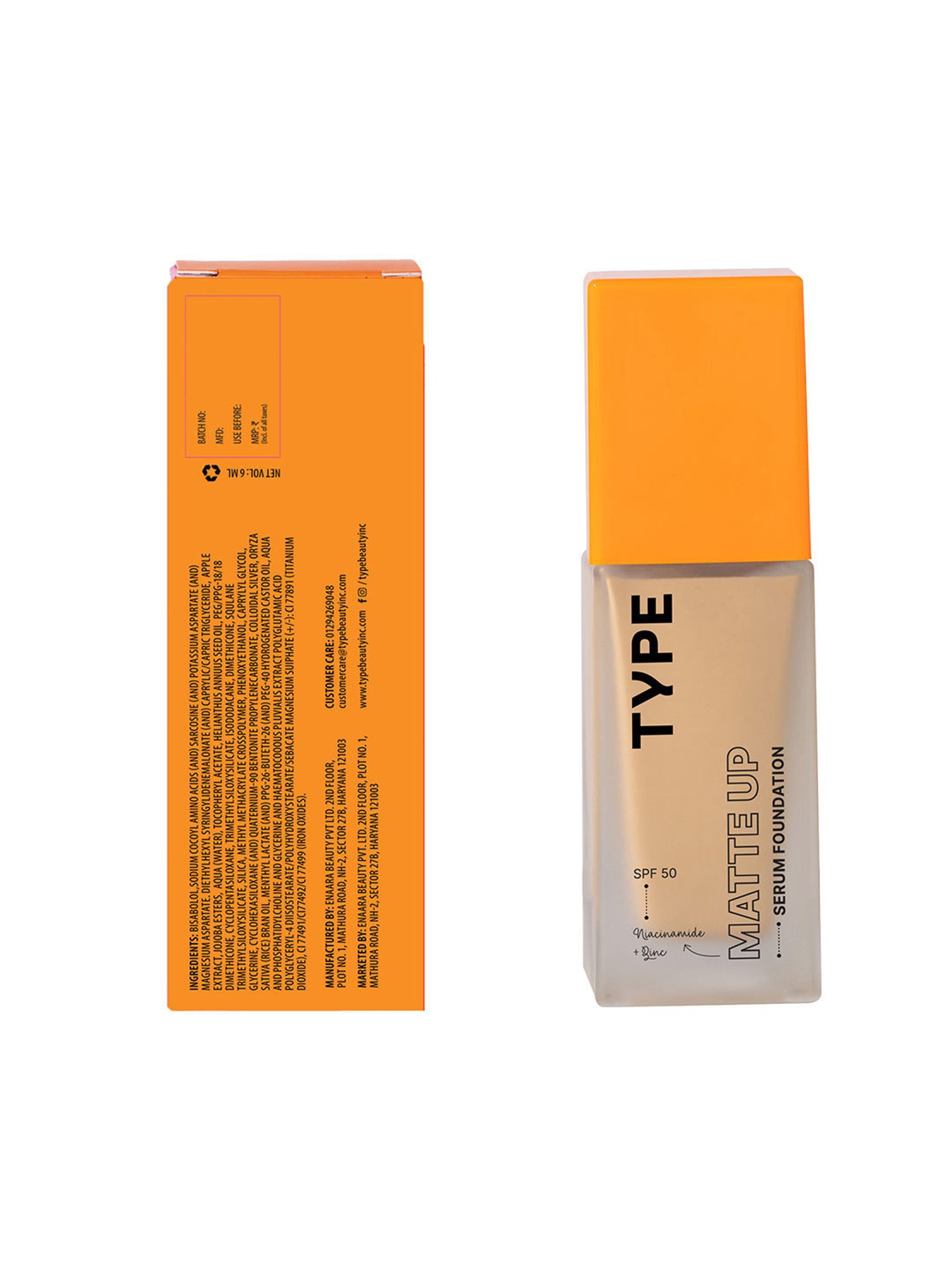 TYPE BEAUTY Matte Up SPF 50 PA++++ Serum Foundation Nutmeg - 30 ml