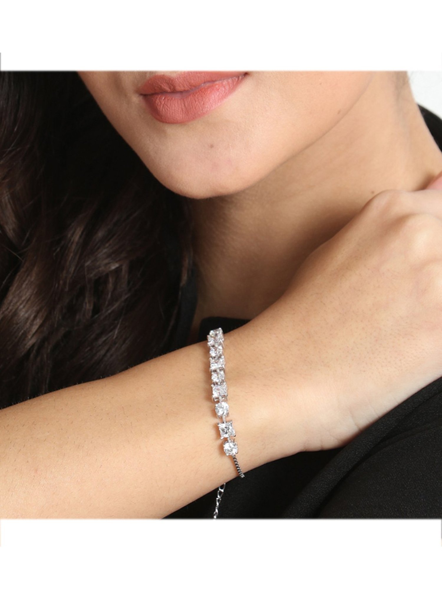 Clara Enzo 92.5 Sterling Silver Swarovski Zirconia Bracelet