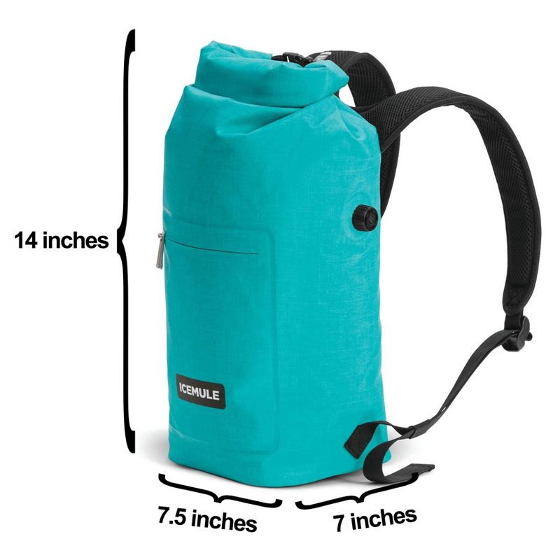 IceMule 1007-DD Jaunt Small Collapsible Portable Soft Sided Roll Top 9 Liter 6 Can Lightweight Insulated Waterproof Leak Proof Backpack Cooler Bag