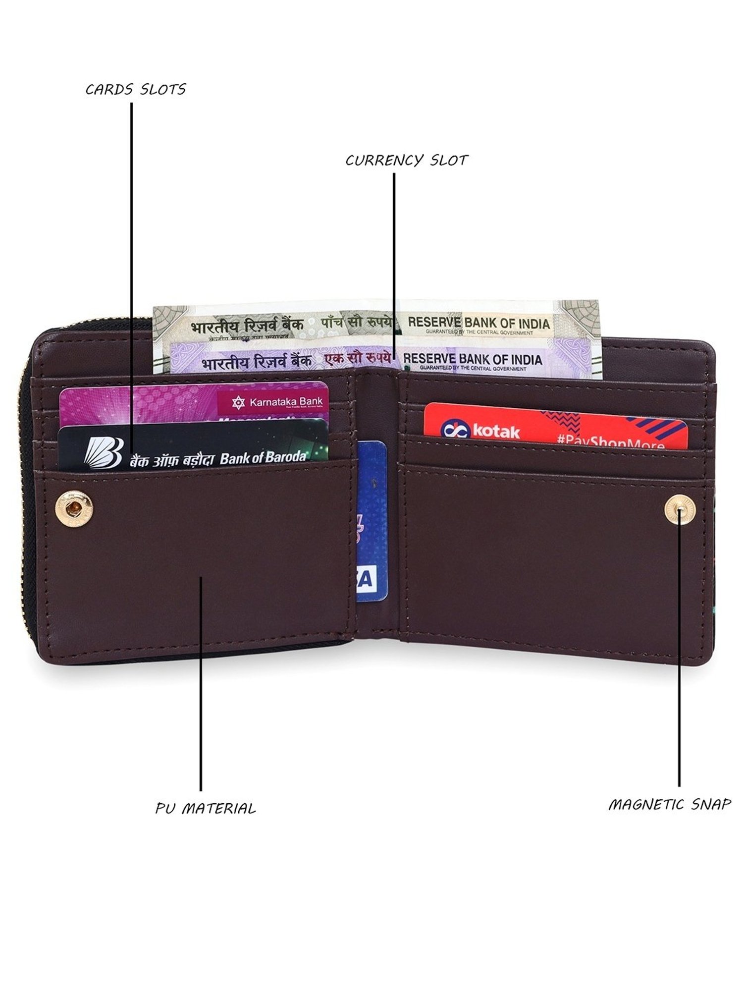 Sabhyata Mandala Multicolor Printed Small Bi-Fold Wallet for Women