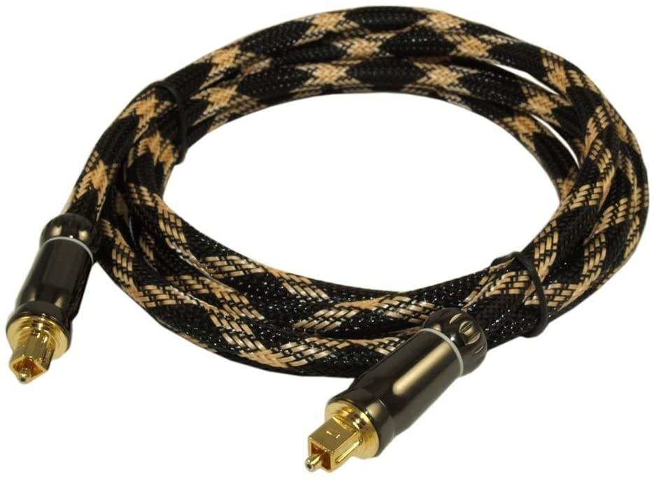 MyCableMart 8ft Elite Toslink Digital Optical Audio Cable (SPDI/F) Metal Connectors