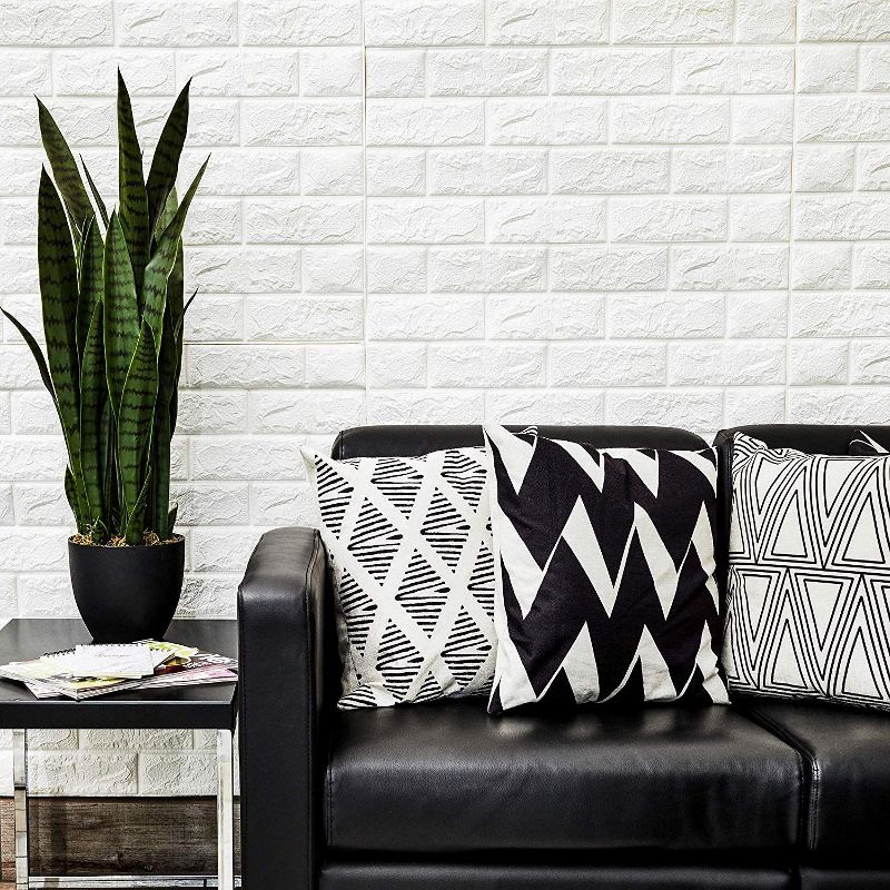 Bright Creations 5-Count 3D Wall Panels Wallpaper Wall D'ecor, Brick Design 27.5x0.29x30"