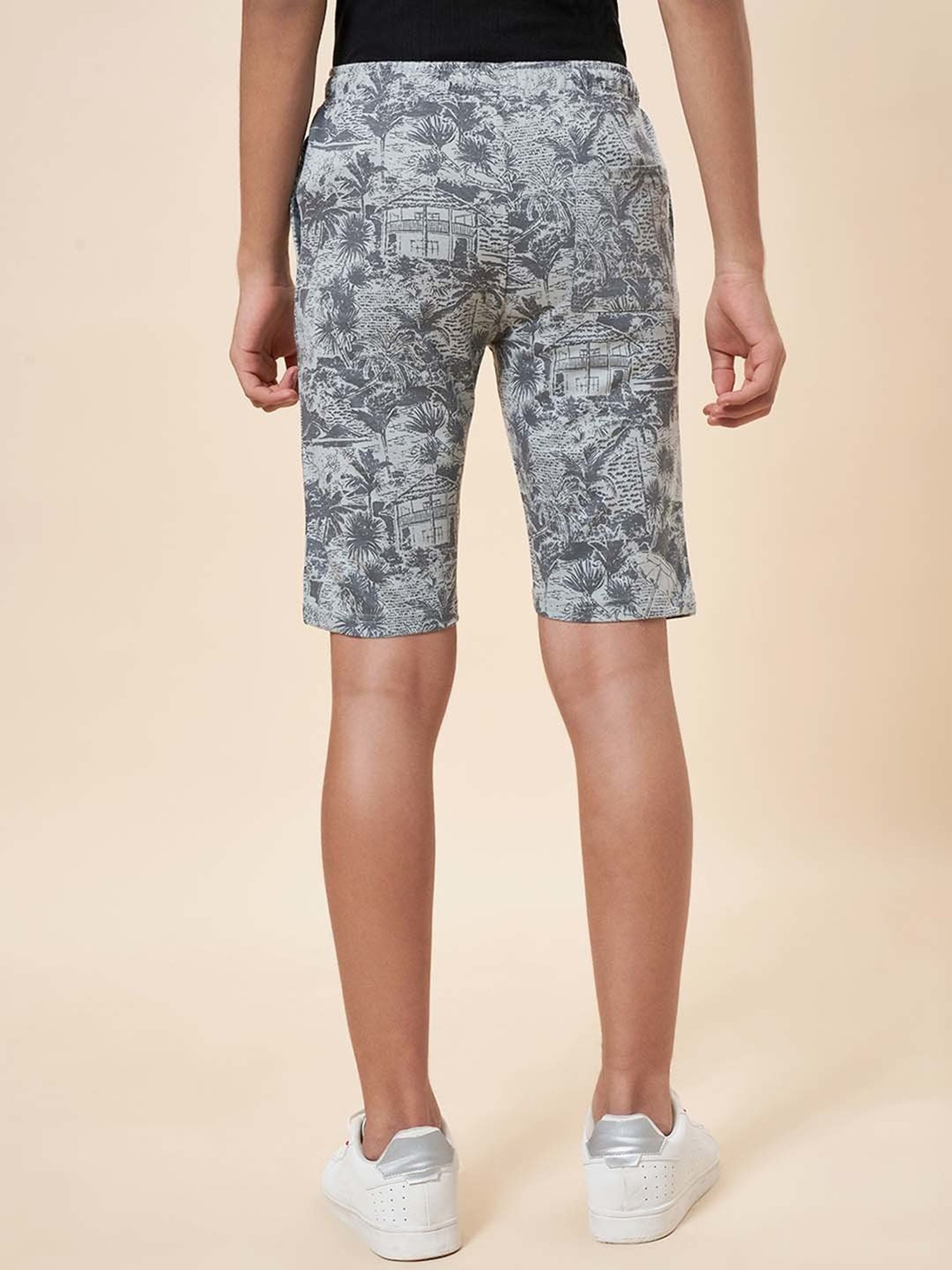 Coolsters by Pantaloons Kids Grey Cotton Printed Shorts