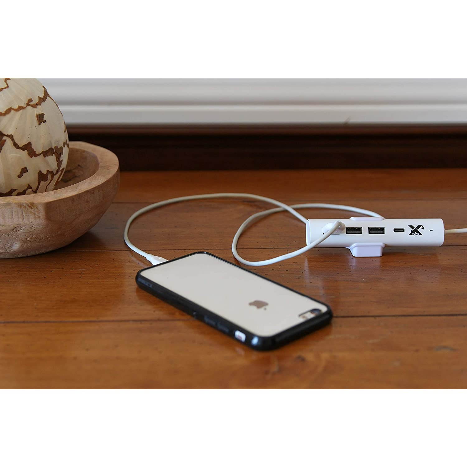 RapidX X4 Home Super Compact 4-Port 33W Charger with Type-C PD fast charging for the Home or Office - White