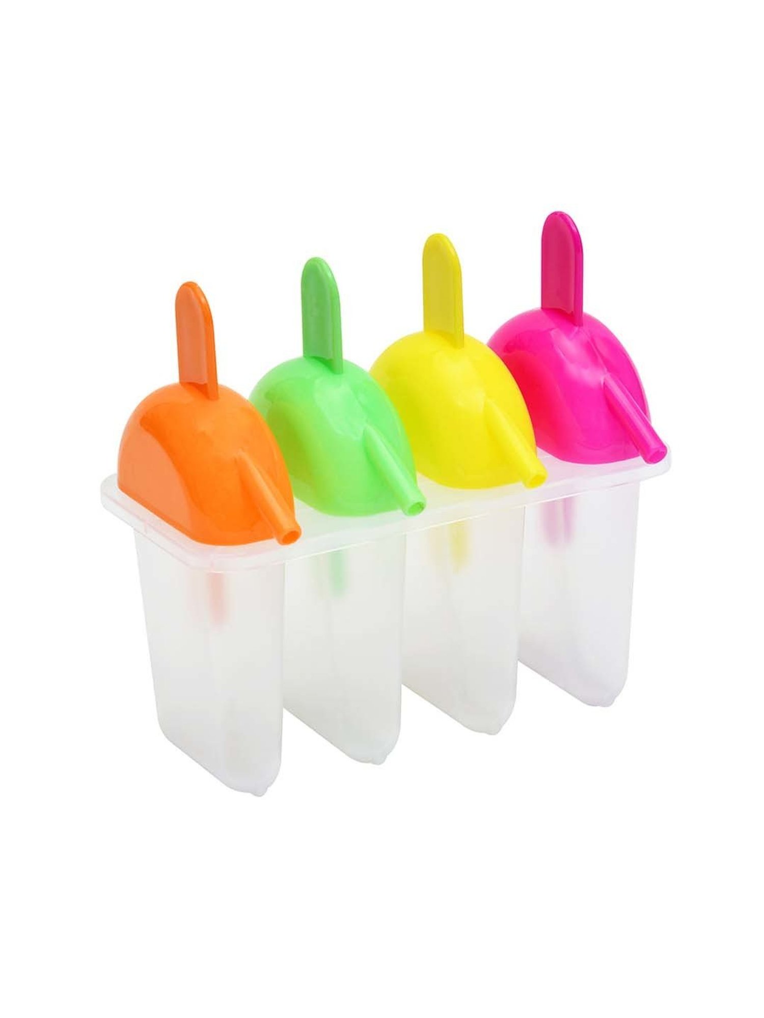 @Home Multicolor Polypropylene Reusable Ice Cream Moulds With Lid - Set of 4