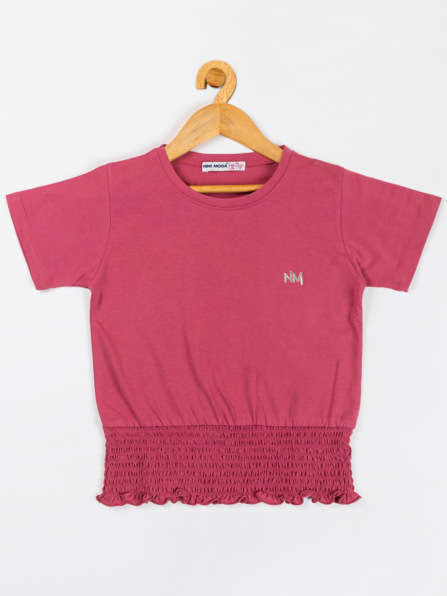 NINS MODA Kids Dusty Pink Solid Crop Top