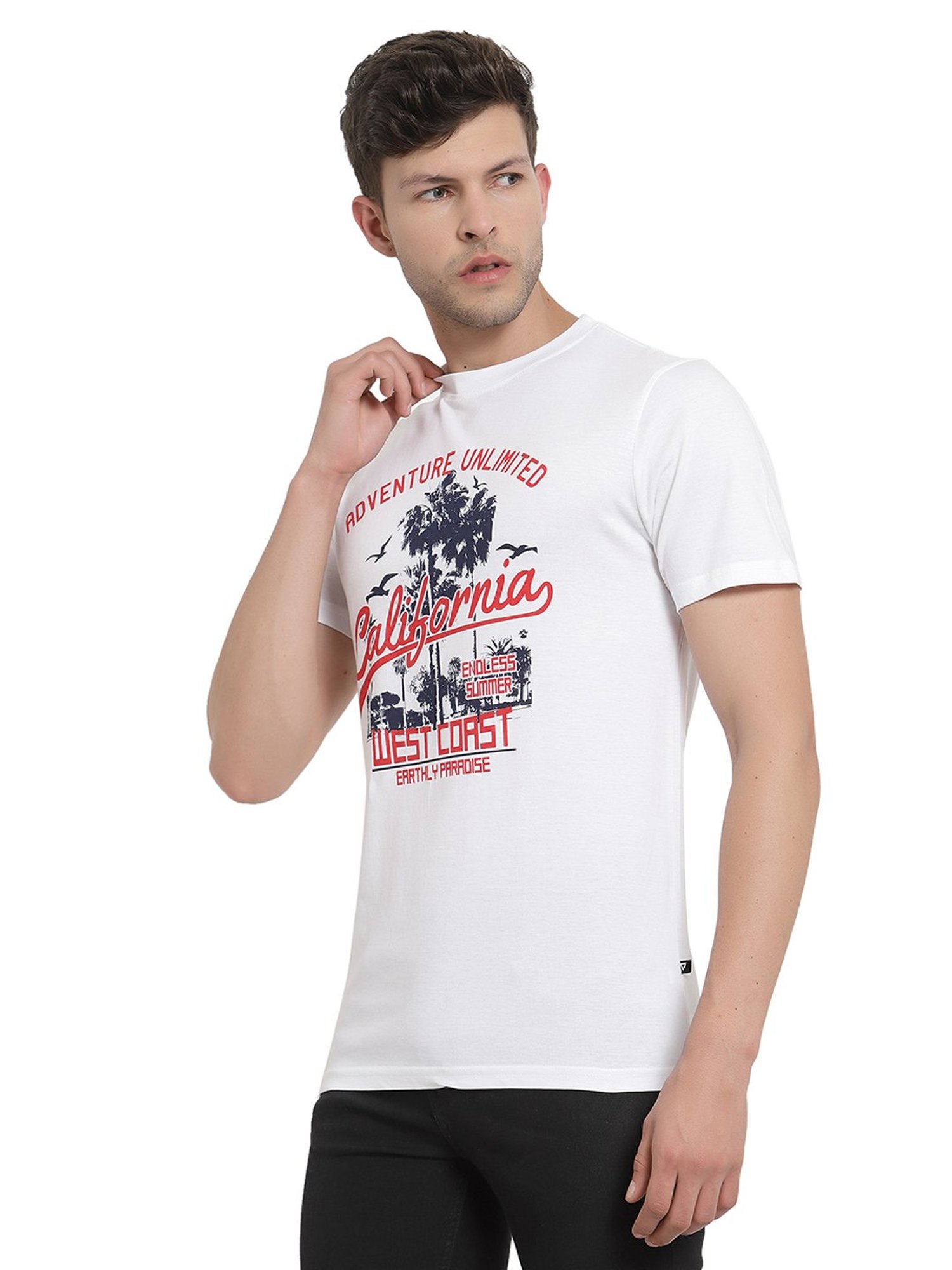 Proteens White Printed Cotton T-Shirt