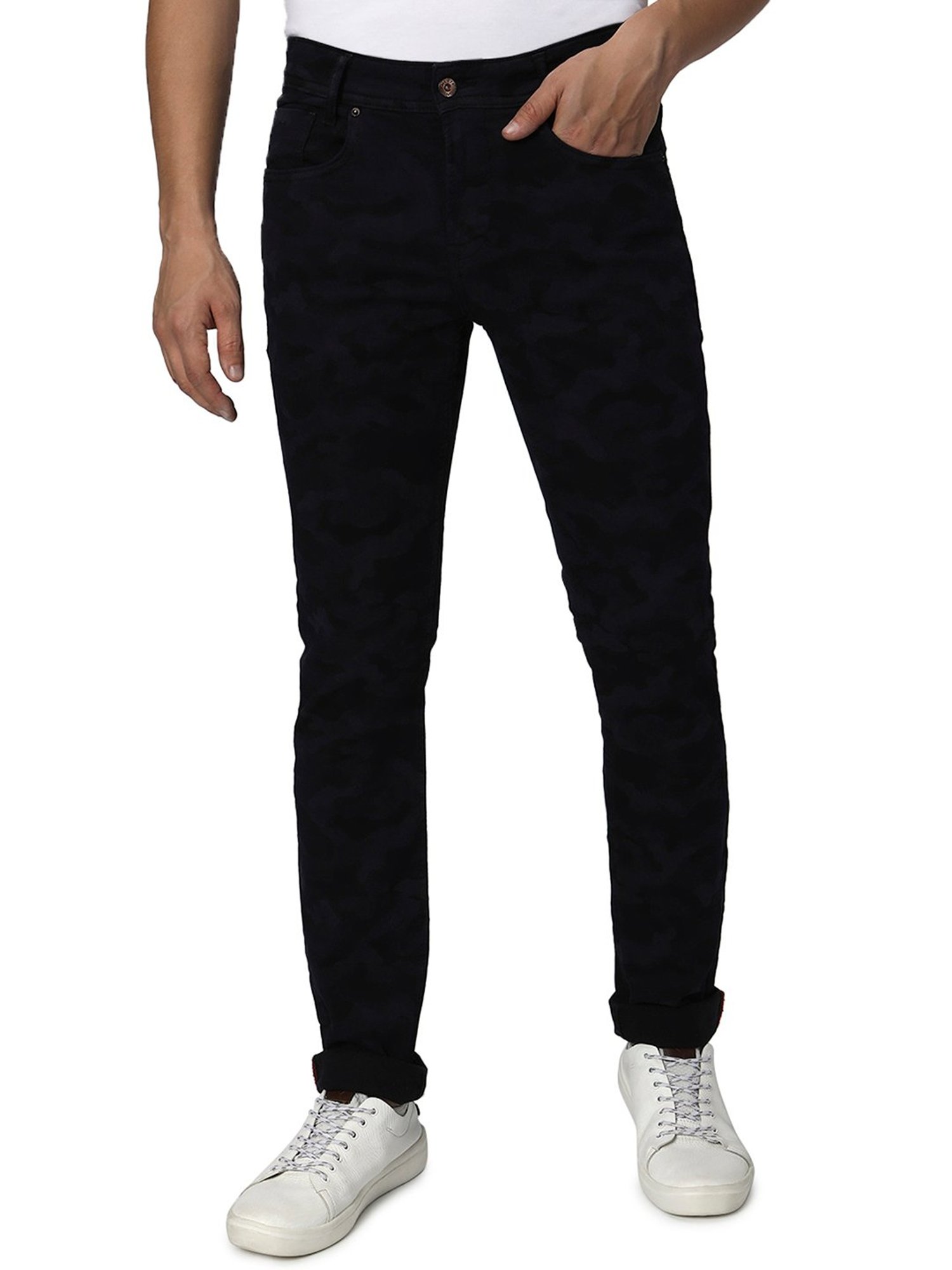 Mufti Dark Indigo Blue Slim Fit Lightly Washed Jeans