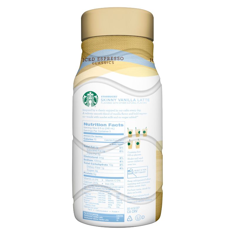 Starbucks Skinny Vanilla Latte Iced Espresso Classics - 40 fl oz