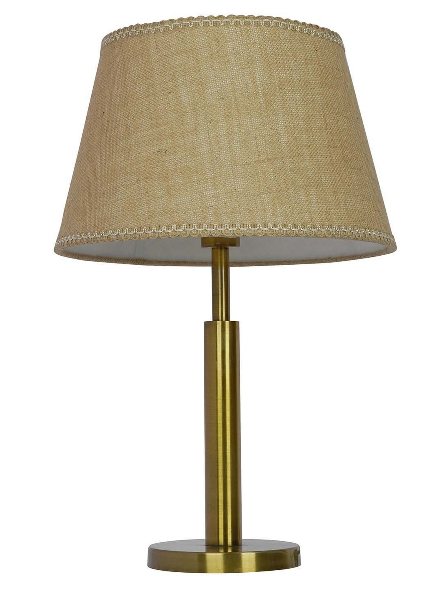 FOS LIGHTING Transitional Brushed Beige & Golden Steel Table Lamp With Fabric Shade