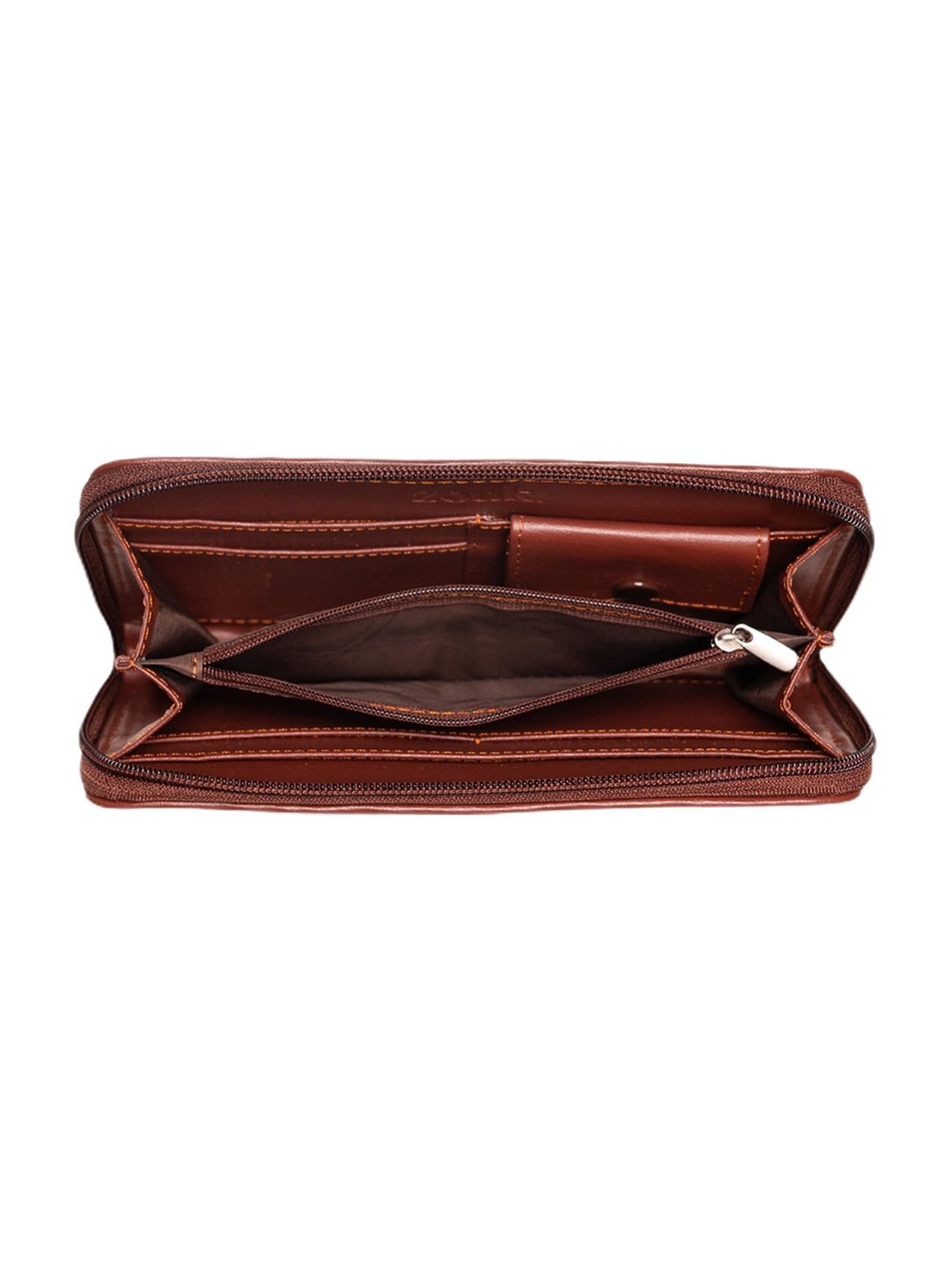 ZOUK Royal Mogra Green Printed Zip Around Wallet for Women