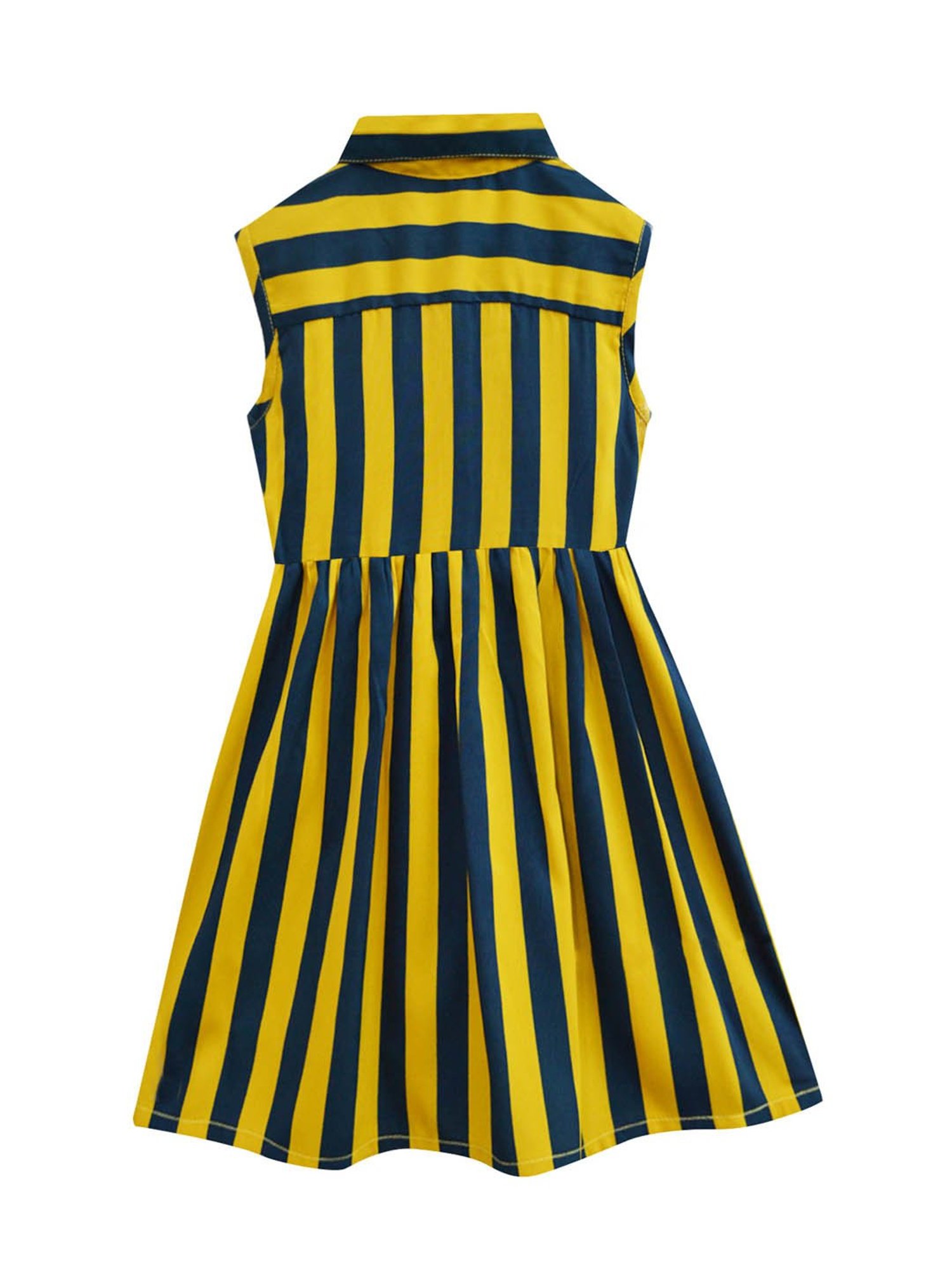 A.T.U.N. Mustard & Navy Striped Shirt Dress