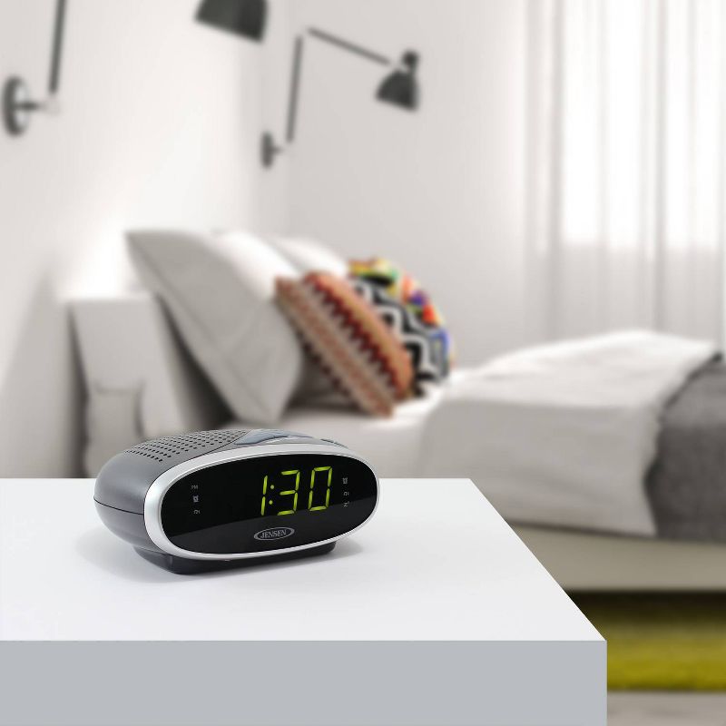 JENSEN AM/FM Alarm Clock Radio - Black