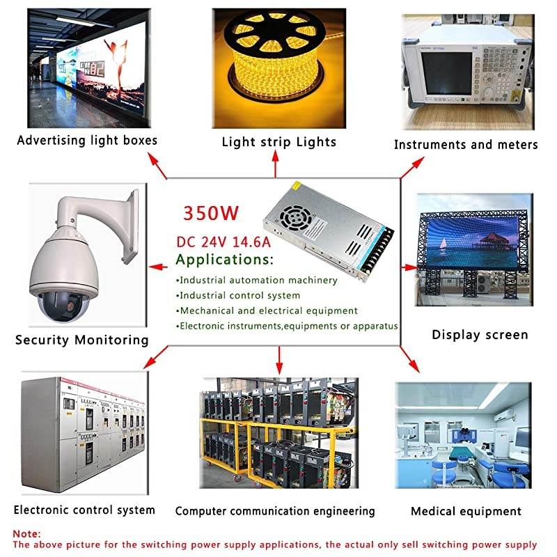 24V 15A Switching Power Supply Driver350W Switching Converter Wide Voltage 110V220V Universal Regulated 360w Transformer for CCTVRadioComputer Project 3D PrinterLED Driver
