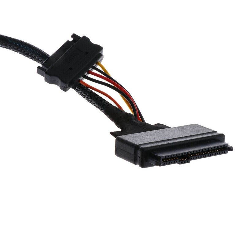 Weastlinks Mini SAS SFF 8643 to U.2 SFF-8639 Cable with 15 Pin Female SATA Connector SSD Power Cable Wire 12Gb/S 1.64ft