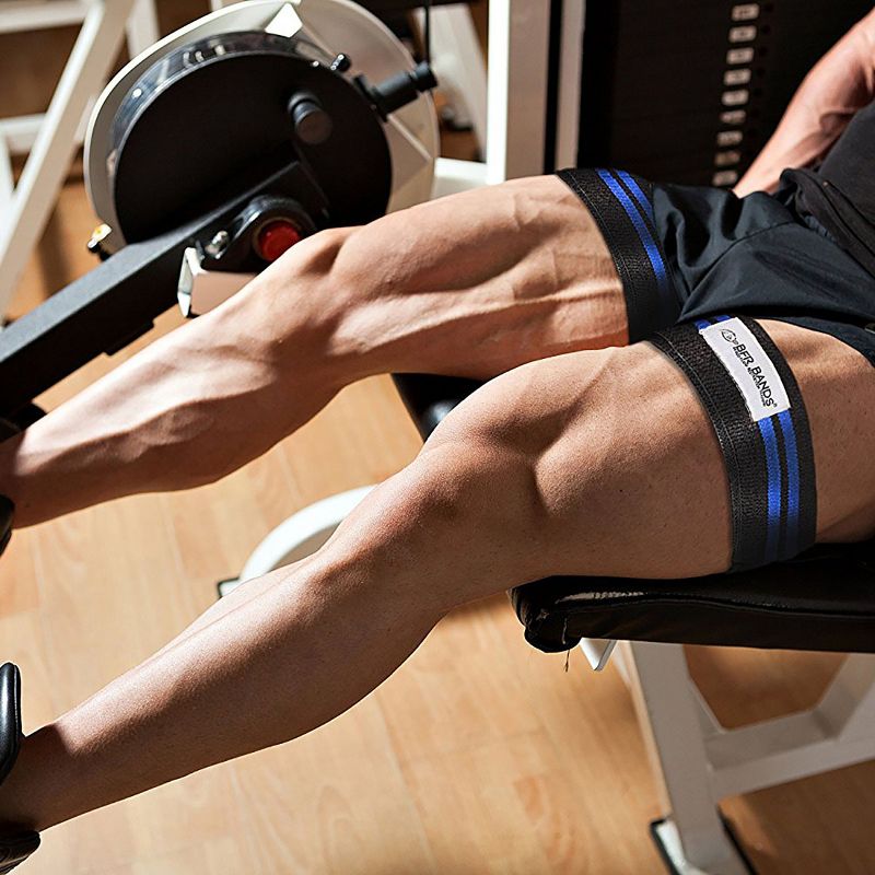 BFR Bands Double Wrap Leg and Calf Occlusion Training Bands - Black/Blue