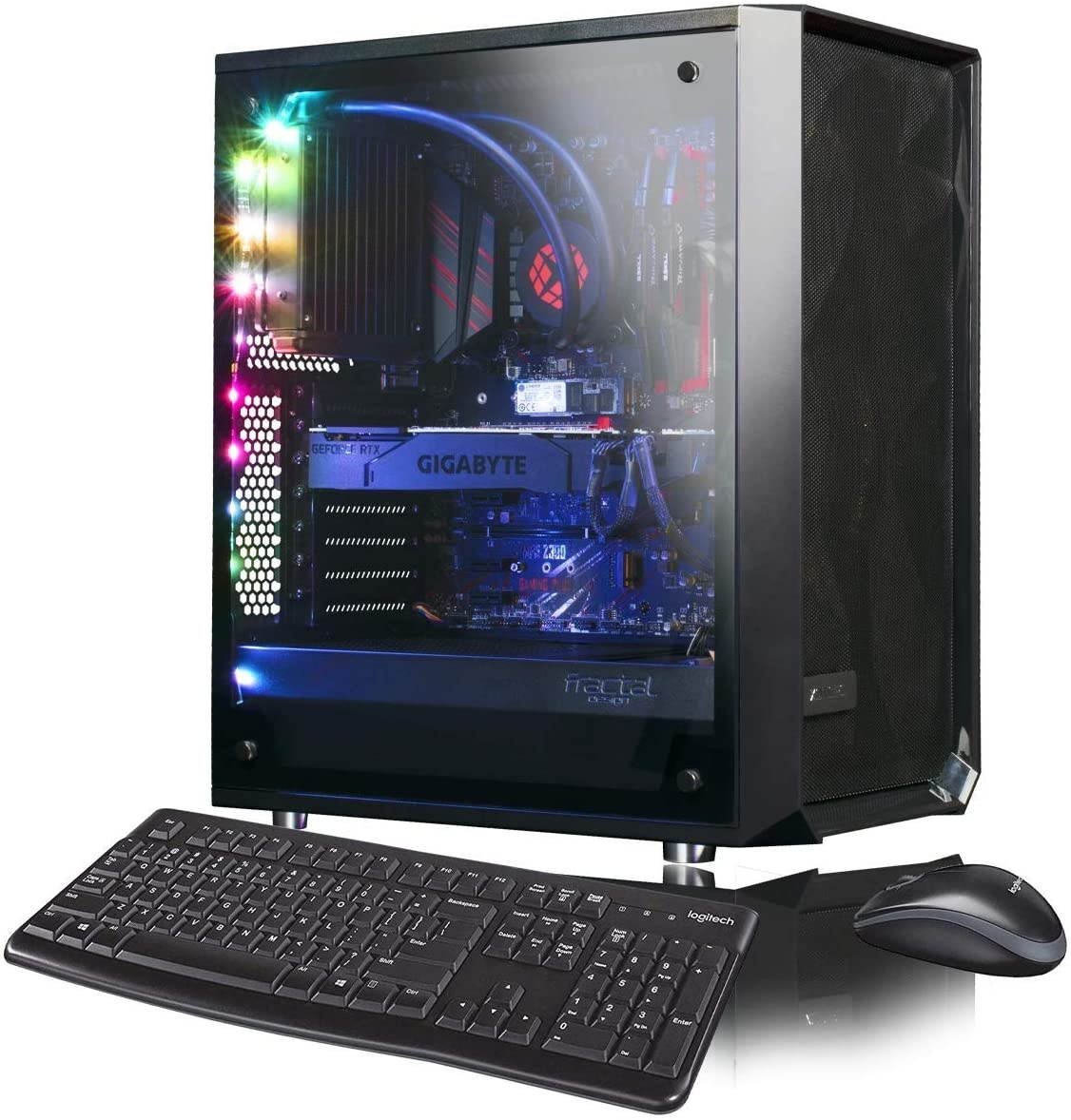 XOTIC Z490 Meshify C Gamer Computer (Intel 10th Gen i9-10900K 10-core 5.3GHZ Turbo, 16GB DDR4 RAM, 500GB NVMe SSD + 2TB HDD, GeForce RTX 3060 12GB, Windows 10) Liquid Cooled Gaming Desktop PC