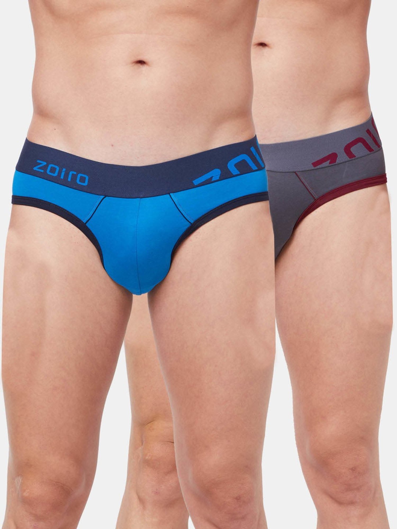 Zoiro Directory Blue & Nine Iron Regular Fit Briefs - Pack Of 2
