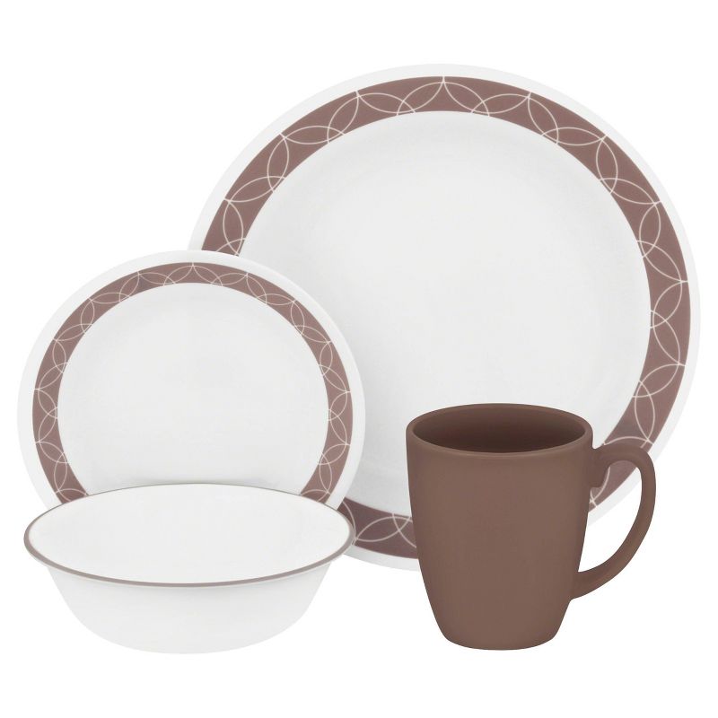 Corelle Livingware Glass 16pc Dinnerware Set Sand Sketch