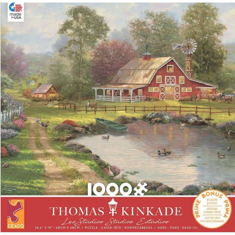 Ceaco Thomas Kinkade: Red Barn Retreat Jigsaw Puzzle - 1000pc