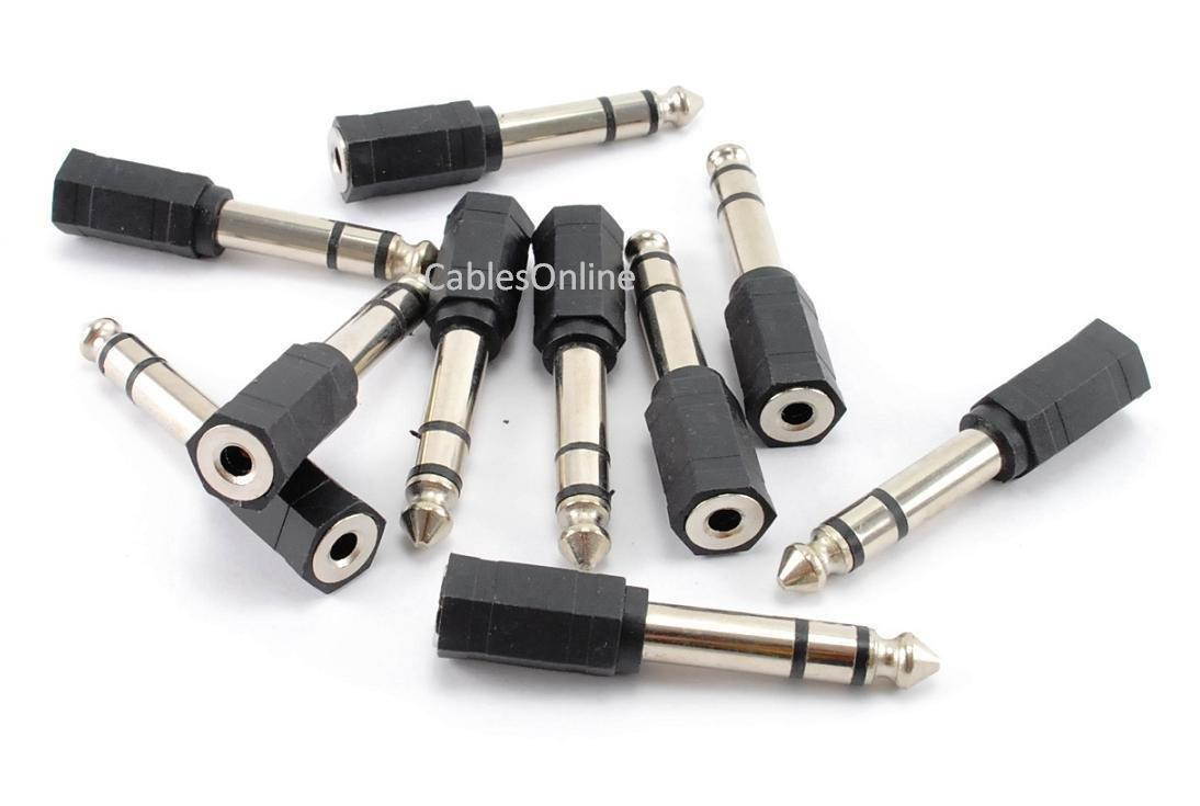 CablesOnline 10-PACK 3.5mm (1/8in) Female Jack to 6.35mm (1/4in) Male Plug Stereo Audio Adapter (AV-A33-10)