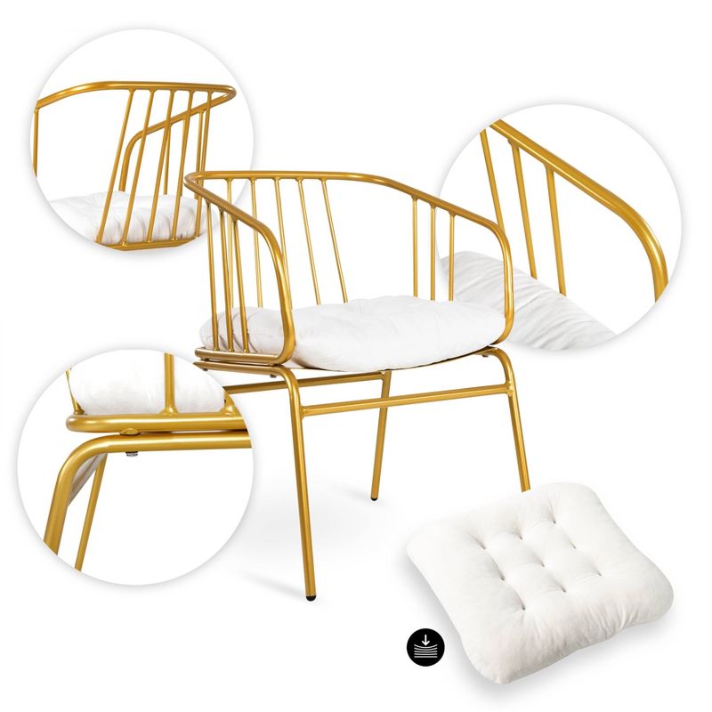 Iron Single Chair Golden - Nuu Garden