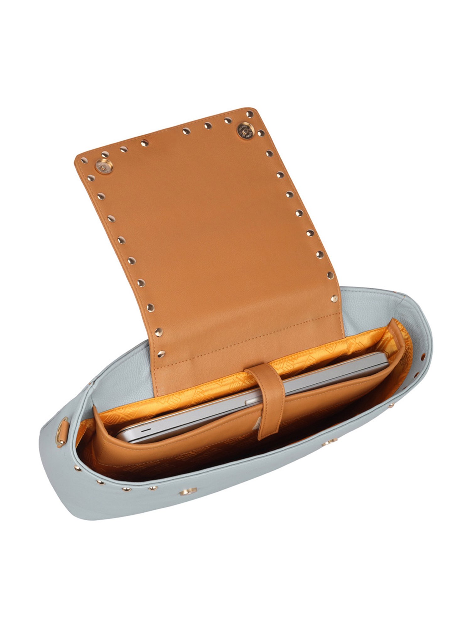 Eume Orchid Skyblue Leather Shoulder Bag