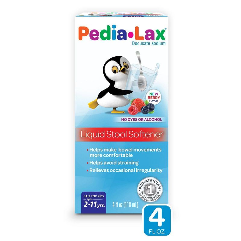 Pedia-Lax Liquid Stool Softener for Kids Ages 2-11 - Berry Flavor - 4fl oz