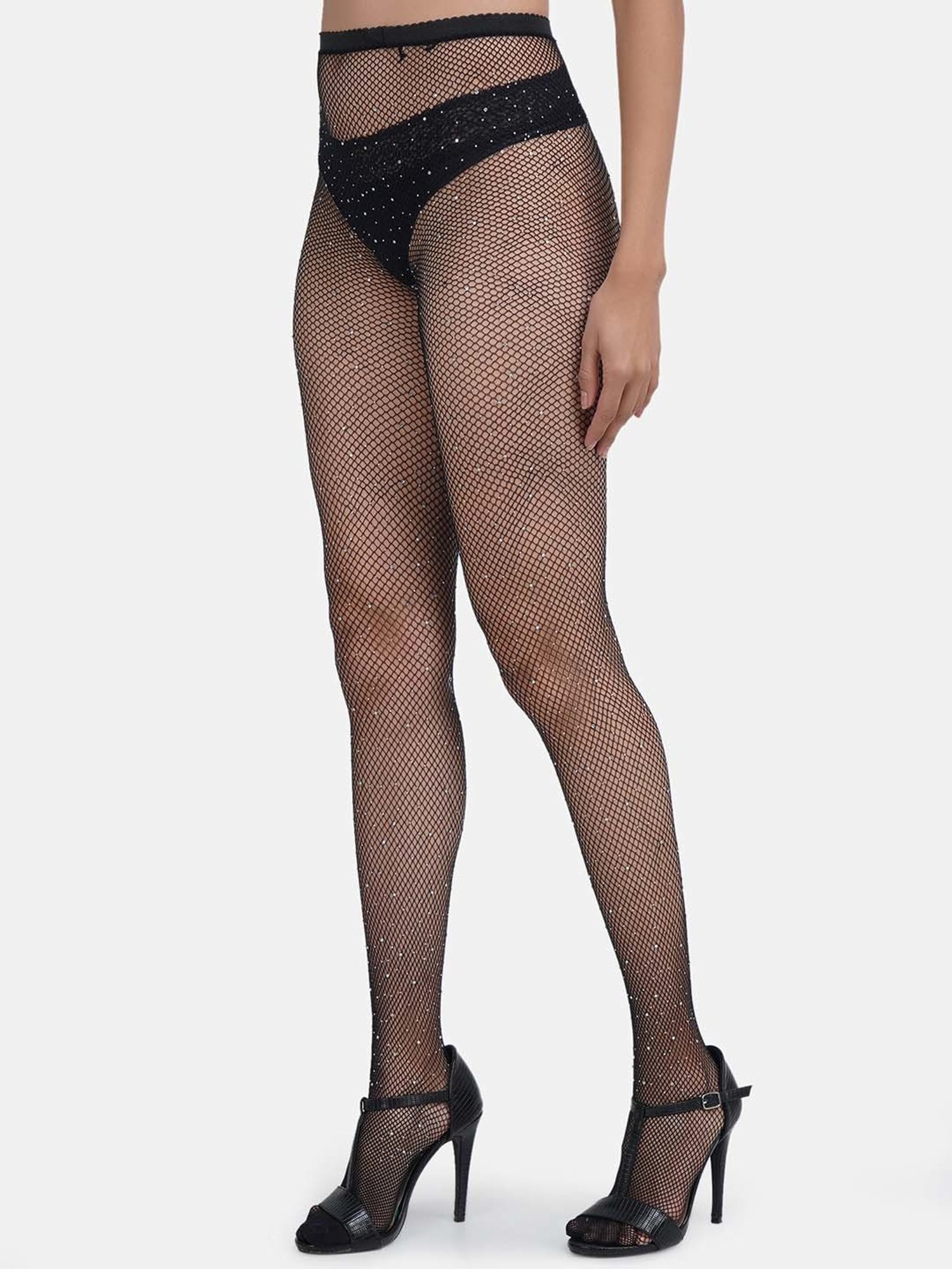 Secrets By ZeroKaata Black Plain Pantyhose Stockings - Pack Of 2