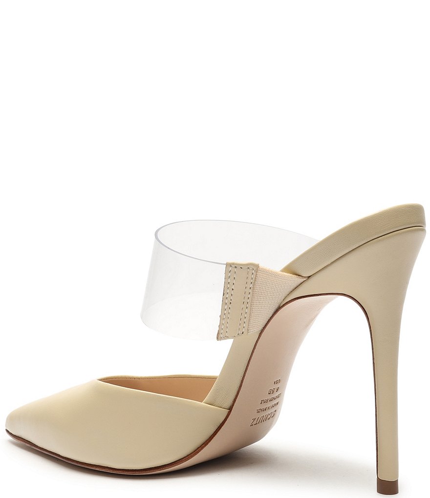 Schutz Sionne Clear Vinyl Pointed Toe Mules