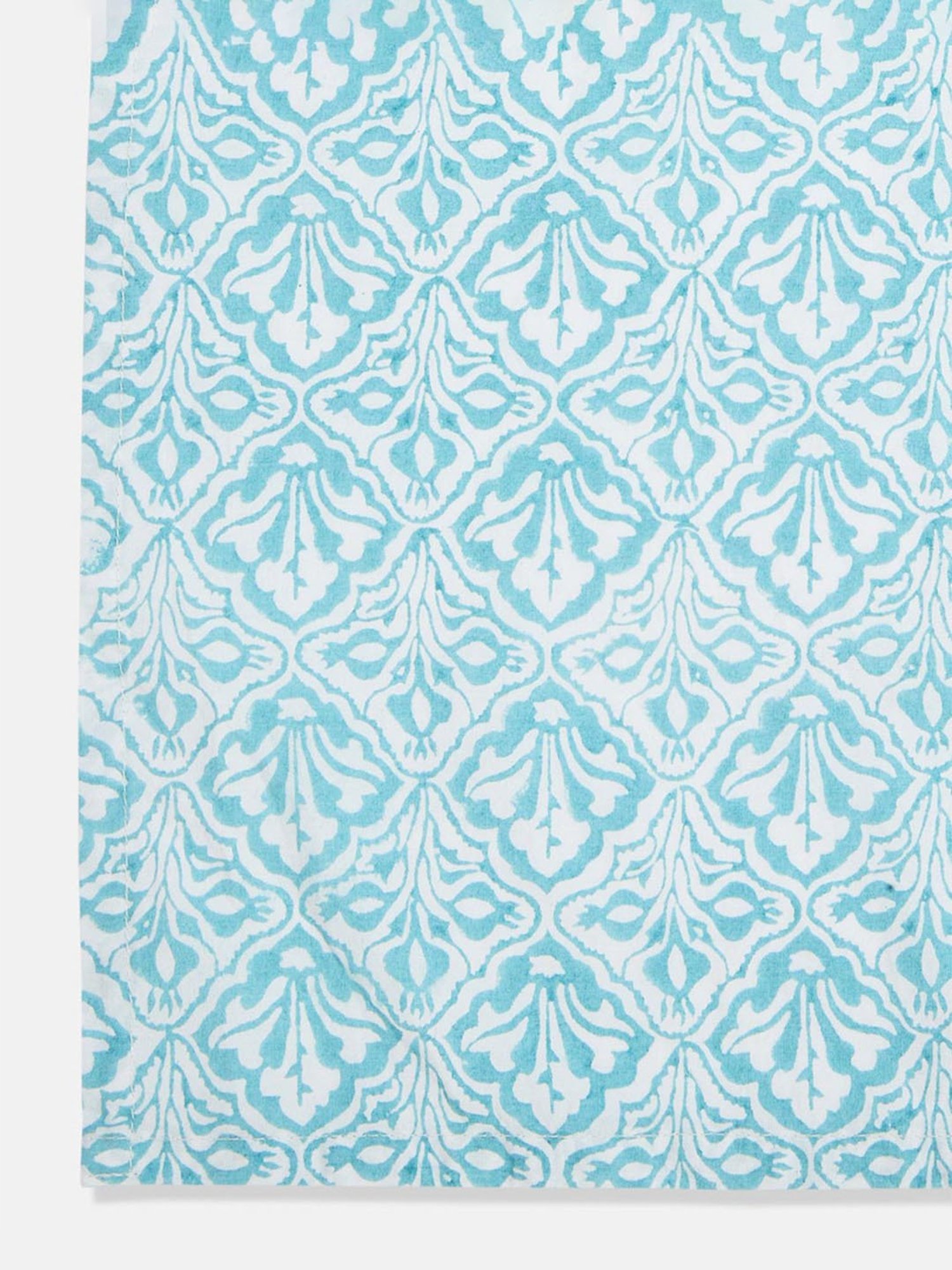 Fabindia Aqua Cotton 180 TC Single Bedsheet With Pillow Cover