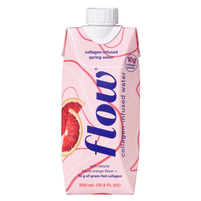 Flow Blood Orange Collagen Water - 16.9 fl oz Carton