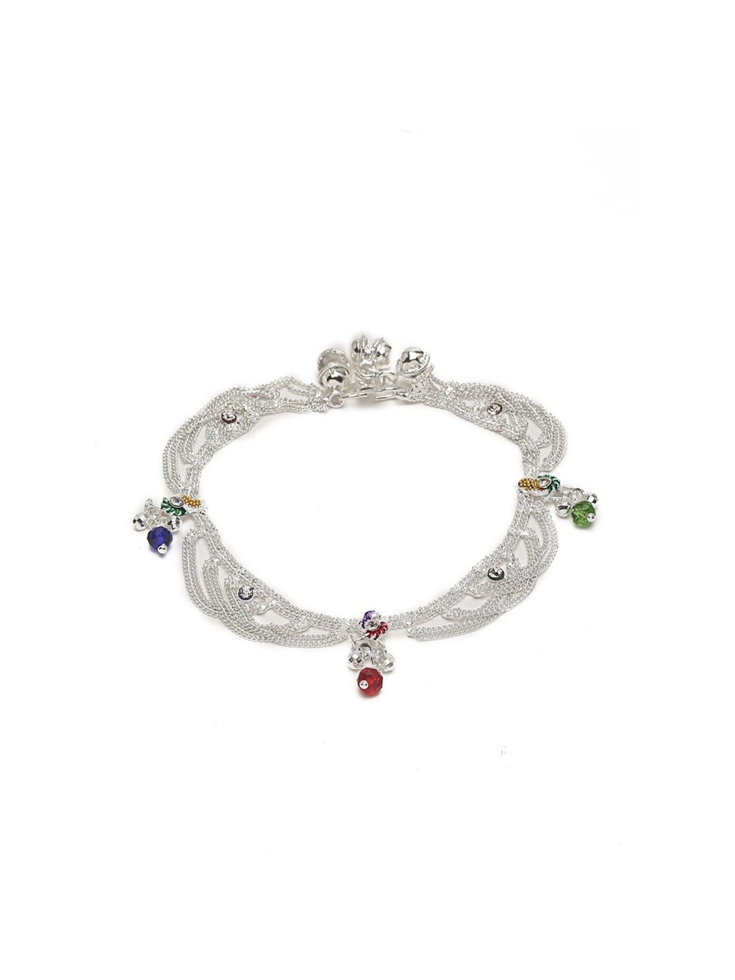 YouBella Gold-Plated Copper Strand Stylish Party Wear Anklets for Women - Set of 2