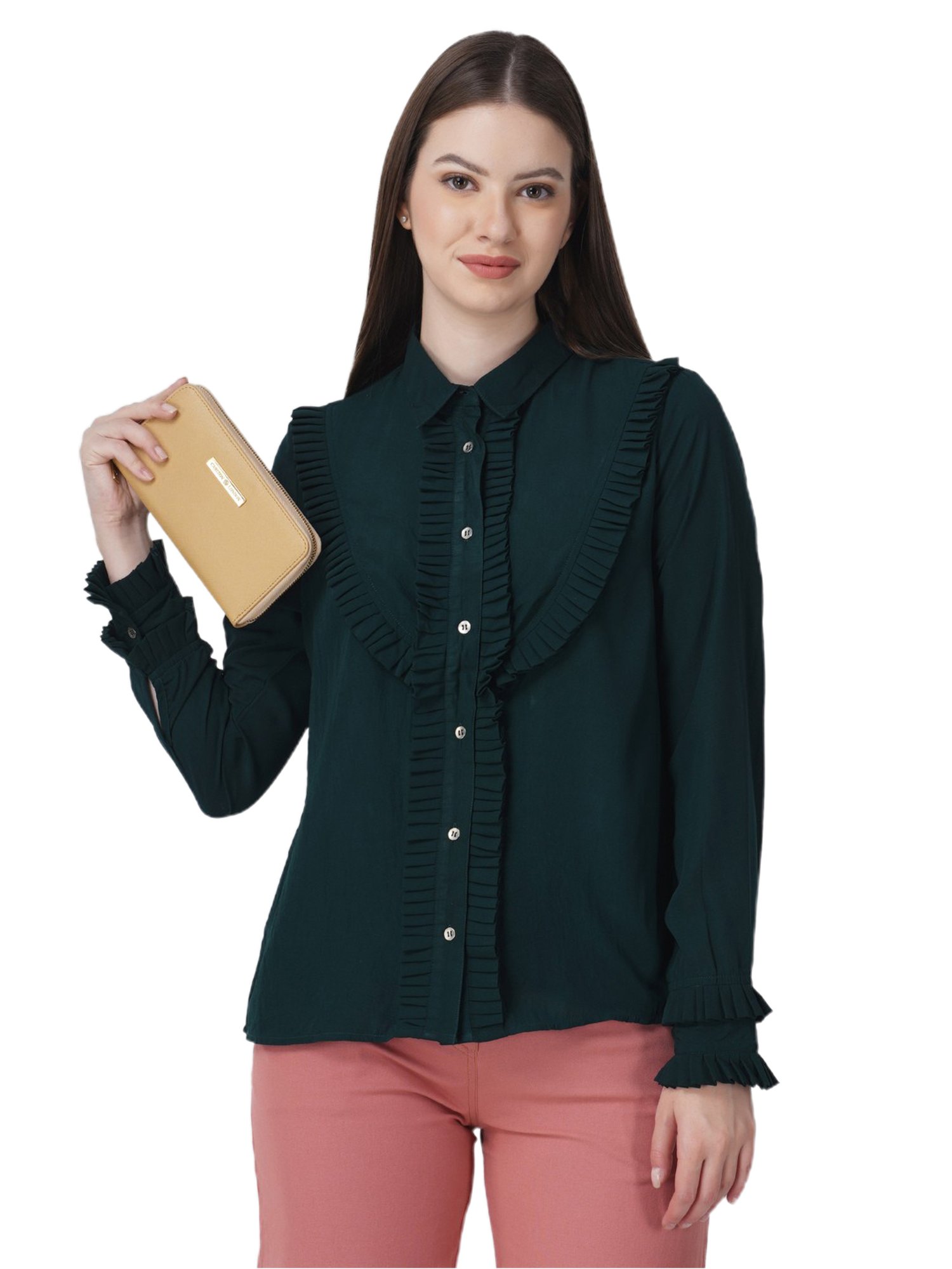 Carlton London Beige Small Zip around Wallet for Women