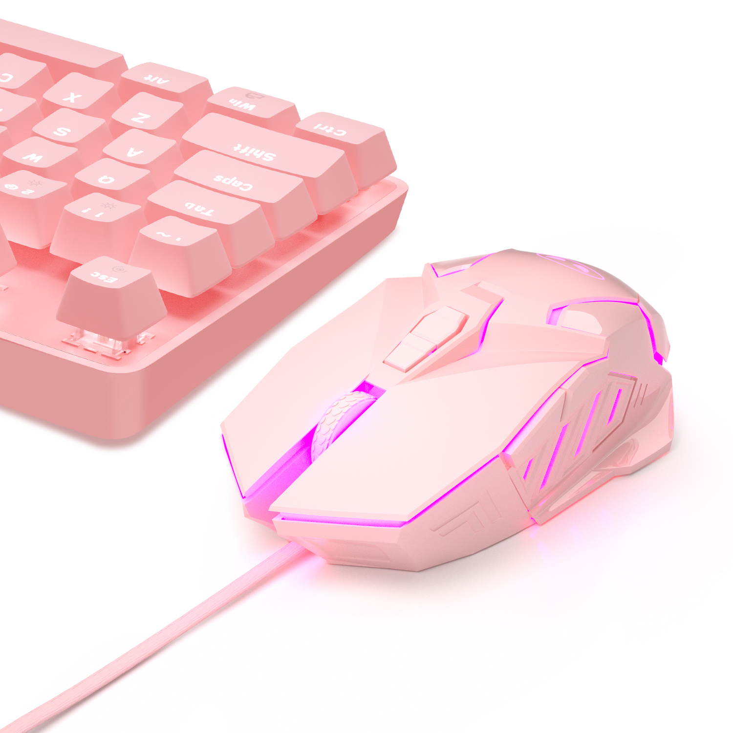 Mechanical Gaming Keyboard and Mouse Combo, MageGee MK-Storm 104 Keys Rainbow Backlit Keyboards, Black Switches, 7 Button Mouse Wired for PC Gamer Computer Laptop