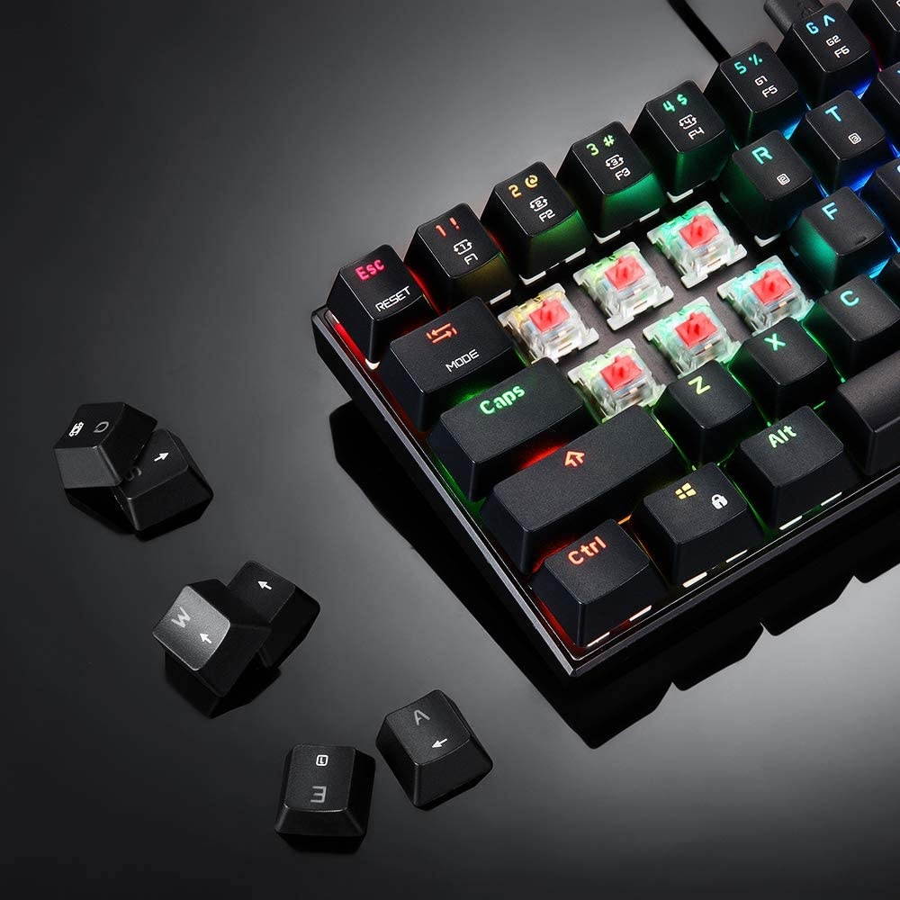 Docooler MOTOSPEED CK61 USB Wired Mechanical Gaming Keyboard RGB Red Switches Keyboard 61 Keys